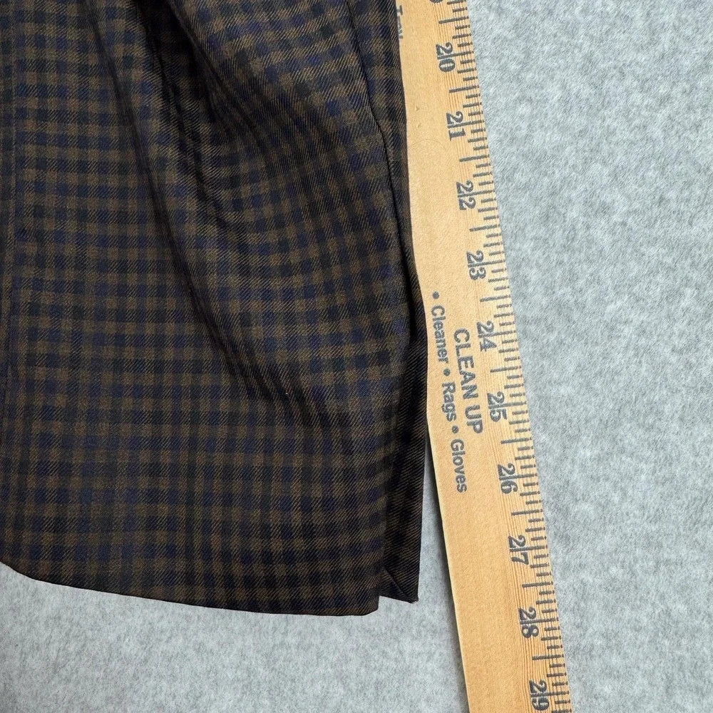 Jos A Bank Reserve Blazer Mens 46L Brown Check Silk Wool Sport Coat Jacket‎ Work